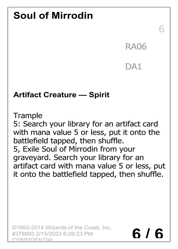Image of Soul of Mirrodin (UNK-RA06B) - Unknown Event