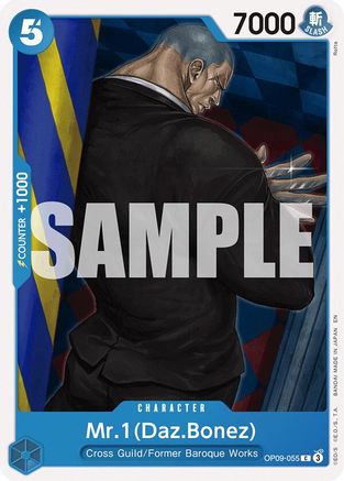 Image of Mr.1(Daz.Bonez) (Reprint) (OP09-055) - Starter Deck 25: BLUE Buggy