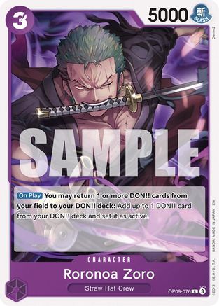 Image of Roronoa Zoro (Reprint) (OP09-076) - Starter Deck 26: PURPLE/BLACK Monkey.D.Luffy