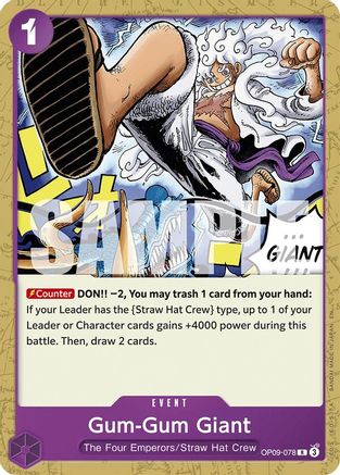 Image of Gum-Gum Giant (Reprint) (OP09-078) - Starter Deck 26: PURPLE/BLACK Monkey.D.Luffy