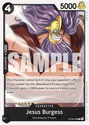 Image of Jesus Burgess (Reprint) (OP09-086) - Starter Deck 27: BLACK Marshall.D.Teach