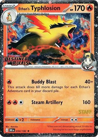 Image of Ethan's Typhlosion (Prerelease) [Staff] 034  - Holofoil Miscellaneous Cards & Products - Rare