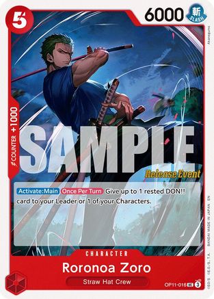 Image of Roronoa Zoro (OP11-016) - A Fist of Divine Speed Release Event Cards