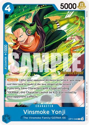 Image of Vinsmoke Yonji (OP11-046) - A Fist of Divine Speed Release Event Cards