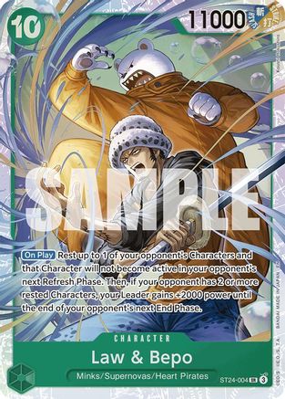 Image of Law & Bepo (ST24-004) - Starter Deck 24: GREEN Jewelry Bonney Foil