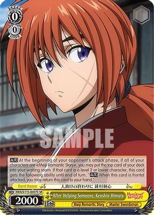 Image of After Helping Someone, Kenshin Himura (SR) (RKN/S115-E007S SR) - Rurouni Kenshin