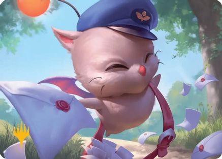 Image of Delivery Moogle Art Card (Gold-Stamped Planeswalker Symbol) (AAFIN-001) - Art Series: FINAL FANTASY