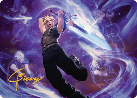 Image of Cloud's Limit Break Art Card (Gold-Stamped Signature) (AAFIN-023) - Art Series: FINAL FANTASY