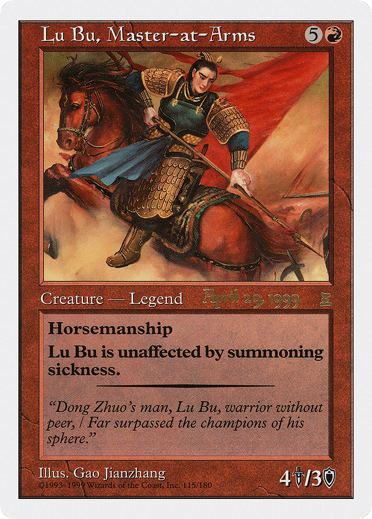 Image of Lu Bu, Master-at-Arms (Japan 4/29/99) (PRE-115) - Portal: Three Kingdoms Promos