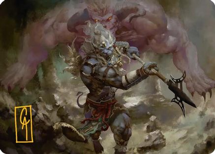 Image of Kimahri, Valiant Guardian Art Card (Gold-Stamped Signature) (AAFIN-029) - Art Series: FINAL FANTASY