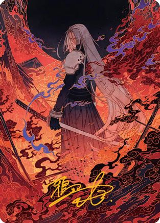 Image of Nibelheim Aflame Art Card (Gold-Stamped Signature) (AAFIN-035) - Art Series: FINAL FANTASY