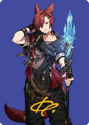 Image of G'raha Tia, Scion Reborn Art Card (51) (Gold-Stamped Signature) (AAFIN-051) - Art Series: FINAL FANTASY