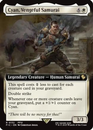 Image of Cyan, Vengeful Samurai (Extended Art) (FIC-132) - Commander: FINAL FANTASY Foil