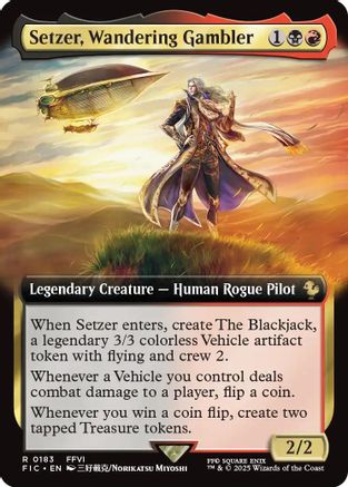 Image of Setzer, Wandering Gambler (Extended Art) (FIC-183) - Commander: FINAL FANTASY Foil