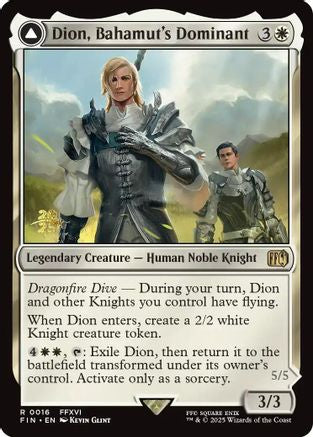 Image of Dion, Bahamut's Dominant (PRE-016) - Prerelease Cards Foil