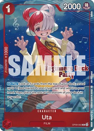Image of Uta (Beginners Deck Party [ST-23] - [ST-28] Winner Pack) (OP09-002) - One Piece Promotion Cards Foil