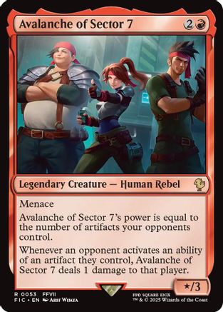 Image of Avalanche of Sector 7 (Surge Foil) (FIC-053) - Commander: FINAL FANTASY Foil