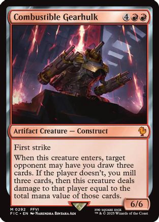 Image of Combustible Gearhulk (Surge Foil) (FIC-292) - Commander: FINAL FANTASY Foil