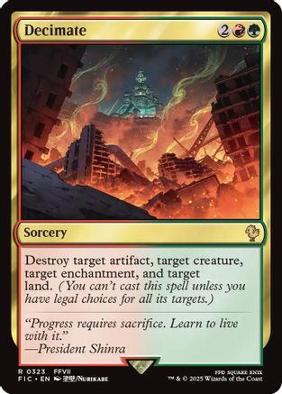 Image of Decimate (Surge Foil) (FIC-323) - Commander: FINAL FANTASY Foil