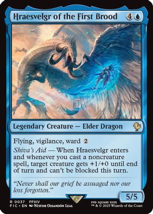Image of Hraesvelgr of the First Brood (Surge Foil) (FIC-037) - Commander: FINAL FANTASY Foil