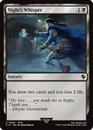 Image of Night's Whisper (Surge Foil) (FIC-280) - Commander: FINAL FANTASY Foil