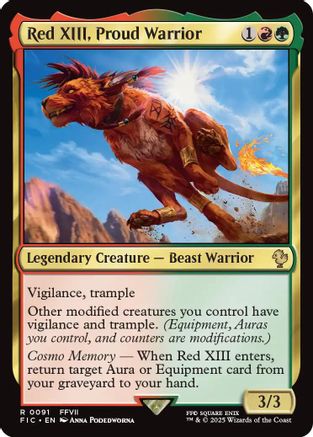 Image of Red XIII, Proud Warrior (Surge Foil) (FIC-091) - Commander: FINAL FANTASY Foil