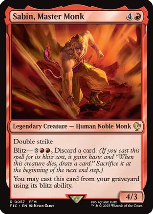 Image of Sabin, Master Monk (Surge Foil) (FIC-057) - Commander: FINAL FANTASY Foil