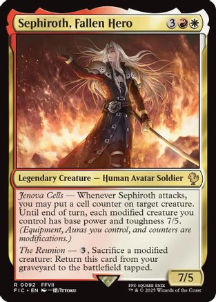Image of Sephiroth, Fallen Hero (Surge Foil) (FIC-092) - Commander: FINAL FANTASY Foil