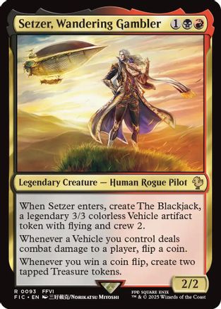 Image of Setzer, Wandering Gambler (Surge Foil) (FIC-093) - Commander: FINAL FANTASY Foil