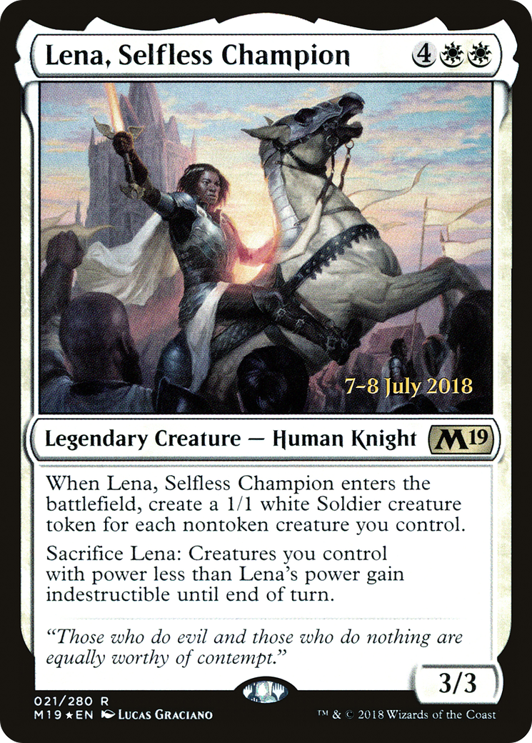 Image of Lena, Selfless Champion (PRE-21S) - Core Set 2019 Promos Foil