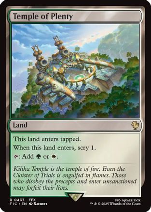 Image of Temple of Plenty (Surge Foil) (FIC-437) - Commander: FINAL FANTASY Foil