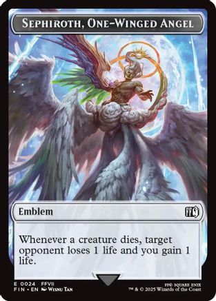 Image of Emblem - Sephiroth, One-Winged Angel // Robot Warrior Double-Sided Token (FIN-24 // 12) - FINAL FANTASY Foil