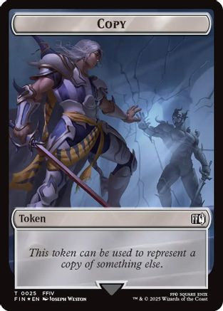 Image of Copy (0025) // Moogle (0034) Double-Sided Token (Surge Foil) (FIN-25 // 34) - FINAL FANTASY Foil