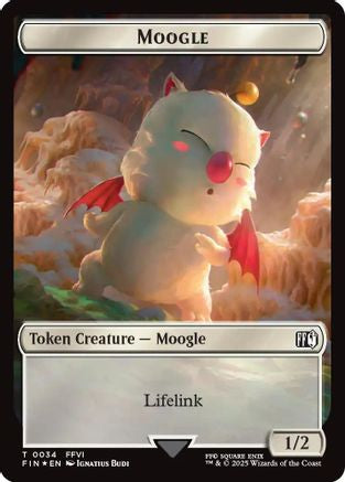 Image of Moogle (0034) // Treasure (0036) Double-Sided Token (Surge Foil) (FIN-34 // 36) - FINAL FANTASY Foil