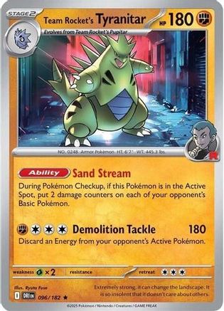Image of Team Rocket's Tyranitar (Non-holo) 096  Deck Exclusives - Rare