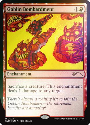 Image of Goblin Bombardment (2024) (Rainbow Foil) (SLD-2024) - Secret Lair Drop Series Foil