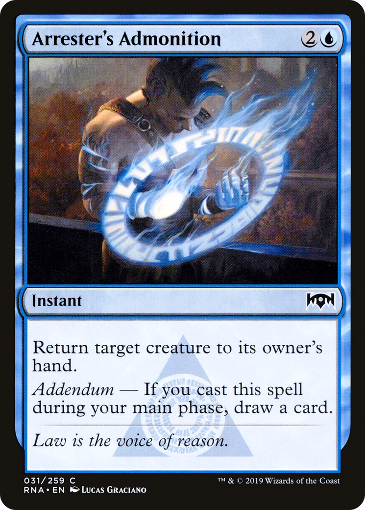 Image of Arrester's Admonition (RNA-031) - Ravnica Allegiance Foil