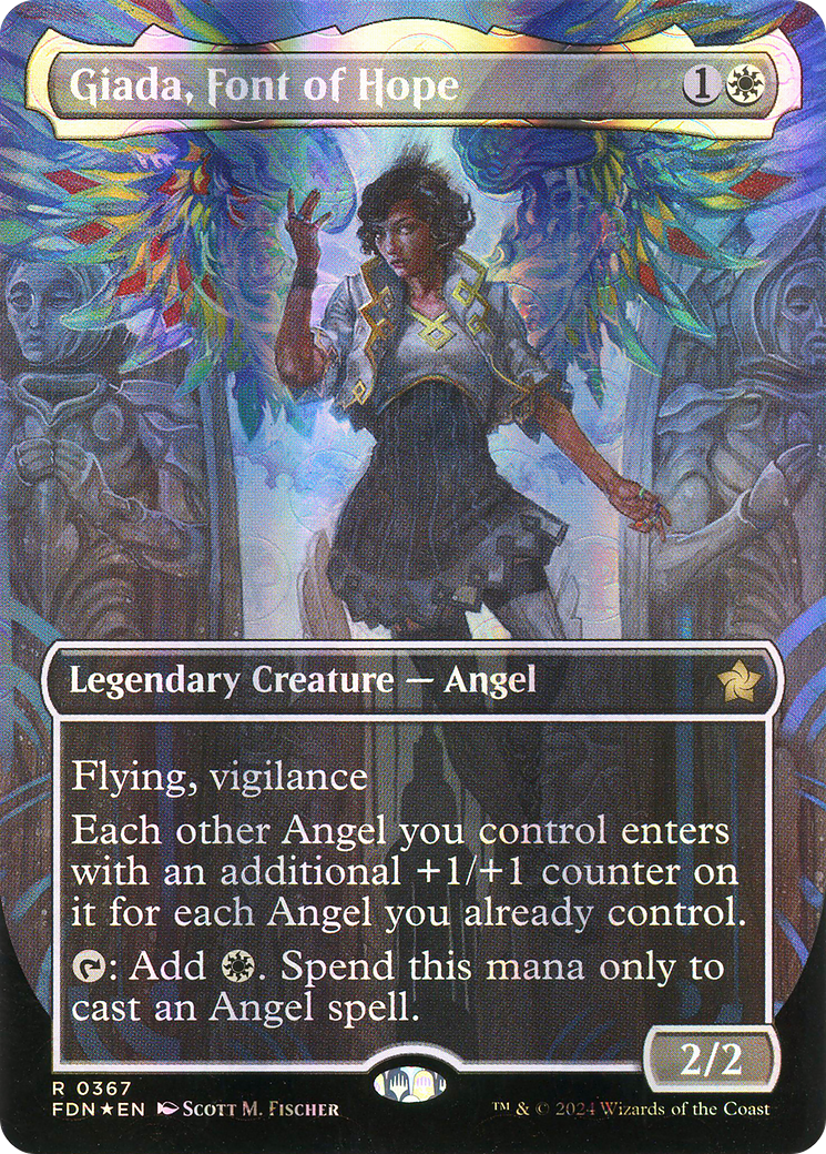 Image of Giada, Font of Hope (Borderless) (Mana Foil) (FDN-367) - Foundations (Borderless) Foil