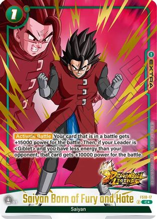 Image of Saiyan Born of Fury and Hate (Bonus Pack Alternate Art) (FS10-17) - Starter Deck 10 Giblet Holofoil