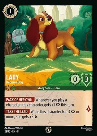 Image of Lady - Decisive Dog (28/P2) - Disney Lorcana Promo Cards Cold Foil