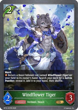 Image of Windflower Tiger (BP10-007EN) - BP10 Gods of the Arcana