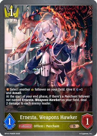 Image of Ernesta, Weapons Hawker - P08 (Foil) (BP10-P08EN) - BP10 Gods of the Arcana