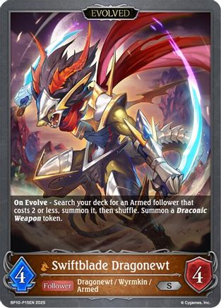 Image of Swiftblade Dragonewt (Evolved) - P15 (Foil) (BP10-P15EN) - BP10 Gods of the Arcana