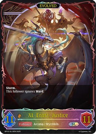 Image of XI. Erntz, Justice (Evolved) (SL) (BP10-SL13EN) - BP10 Gods of the Arcana