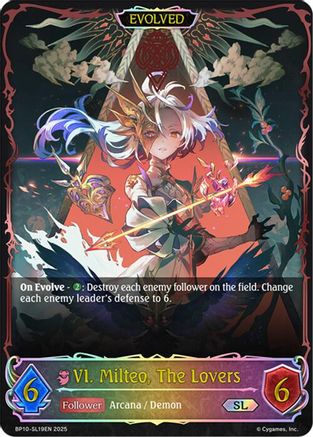 Image of VI. Milteo, The Lovers (Evolved) (SL) (BP10-SL19EN) - BP10 Gods of the Arcana