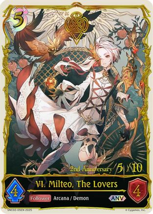 Image of VI. Milteo, The Lovers (ANV) (SNC02-05EN) - BP10 Gods of the Arcana