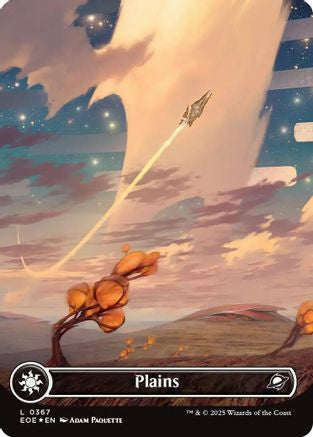 Image of Plains (0367) (Borderless) (Galaxy Foil) (EOE-367) - Edge of Eternities Foil