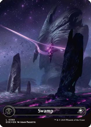 Image of Swamp (0369) (Borderless) (Galaxy Foil) (EOE-369) - Edge of Eternities Foil