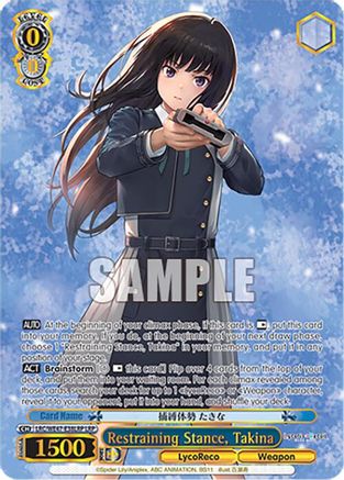 Image of Restraining Stance, Takina (LRP) (LRC-WE47-E38LRP LRP) - Lycoris Recoil Premium Booster