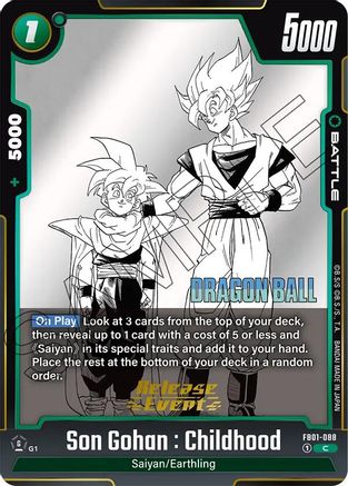 Image of Son Gohan : Childhood (FB01-088) - Manga Booster 01 Release Event Cards